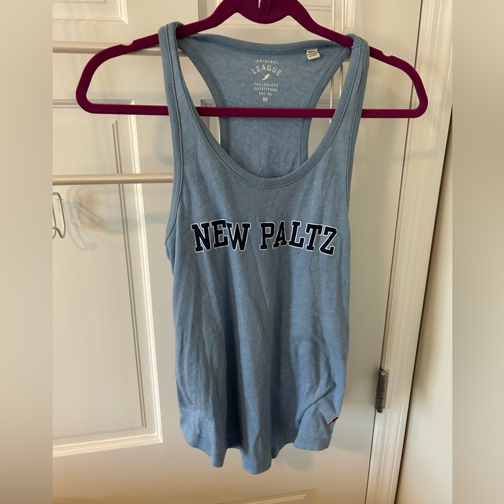 League Women's Light Blue Graphic Tank Top